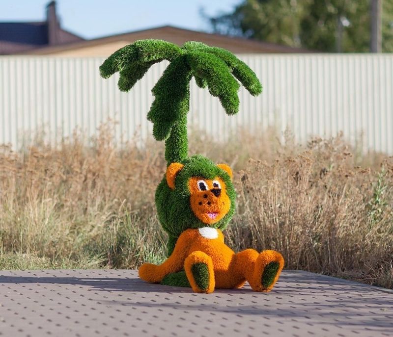 Топиар фигура Львенок под пальмой лежит 135*107*105