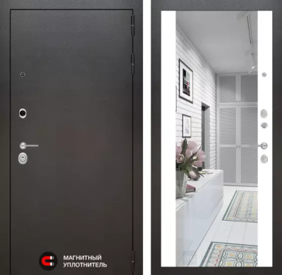 Входная дверь Сильвер с Зеркалом Максимум