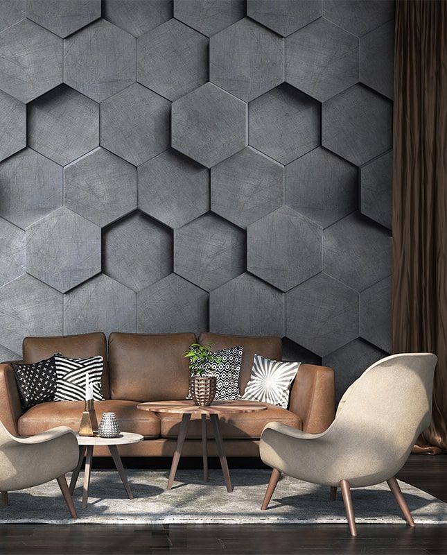 Фреска Графика Геометрия. Абстракция. Бетонная стена. Лофт. ag0154