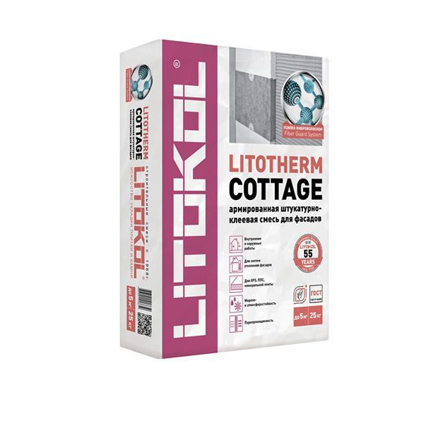 LITOTHERM Cottage универсальный штукатурно-клеевой состав 25кг мешок