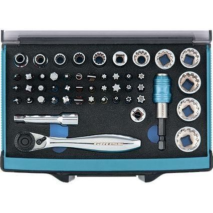 Набор 49 предм., трещотка, биты, торц. головки, адаптер, удлинитель GROSS