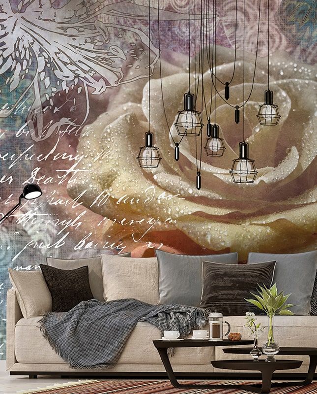 Фреска Графика Цветочная абстракция. Современное искусство. ag0172