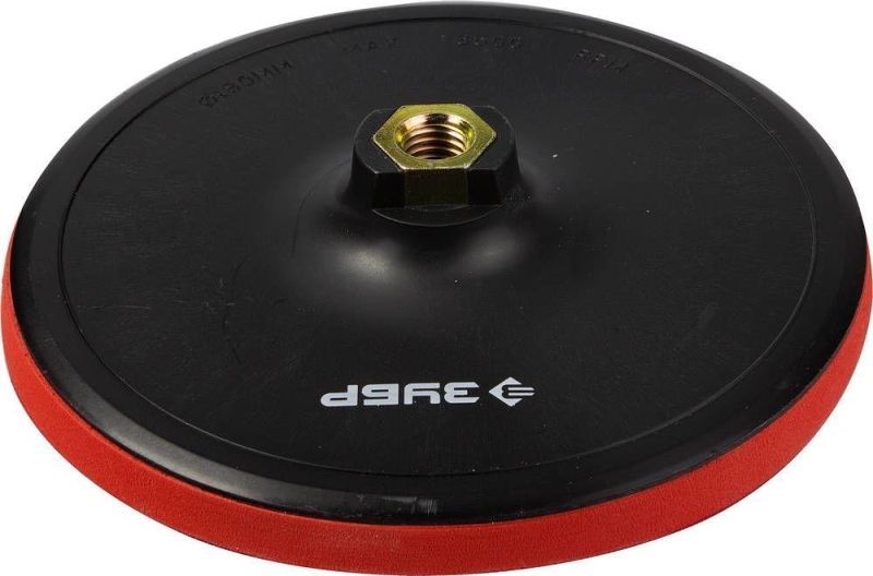 Тарелка опорная ЗУБР "МАСТЕР" пластиковая для УШМ под круг на липучке, мягкая полиуретановая прокладка, d 150 мм, М14