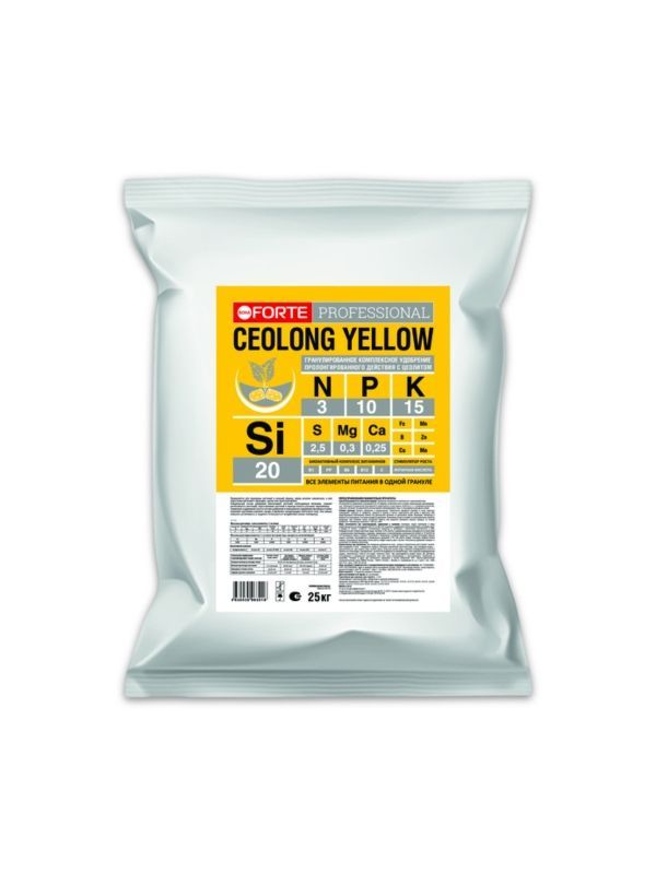 Удобрение миеральное гранулированное CEOLONG YELLOW Bona Forte 25 кг