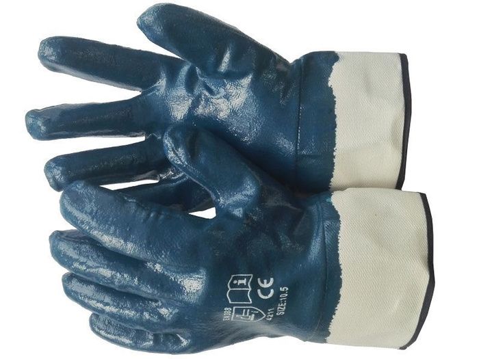 Перчатки нитриловые манжет полный 2-ой облив люкс