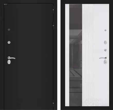 Входная дверь CLASSIC шагрень черная с Зеркалом 32 тонированным