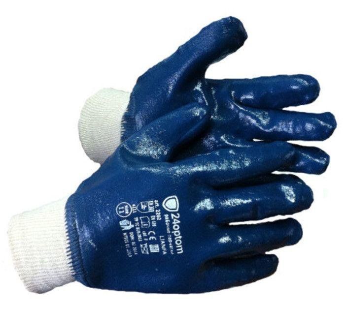 Перчатки нитриловые манжет полный 2-ой облив люкс