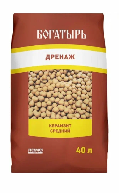 Керамзит средний "Богатырь дренаж" 40 л