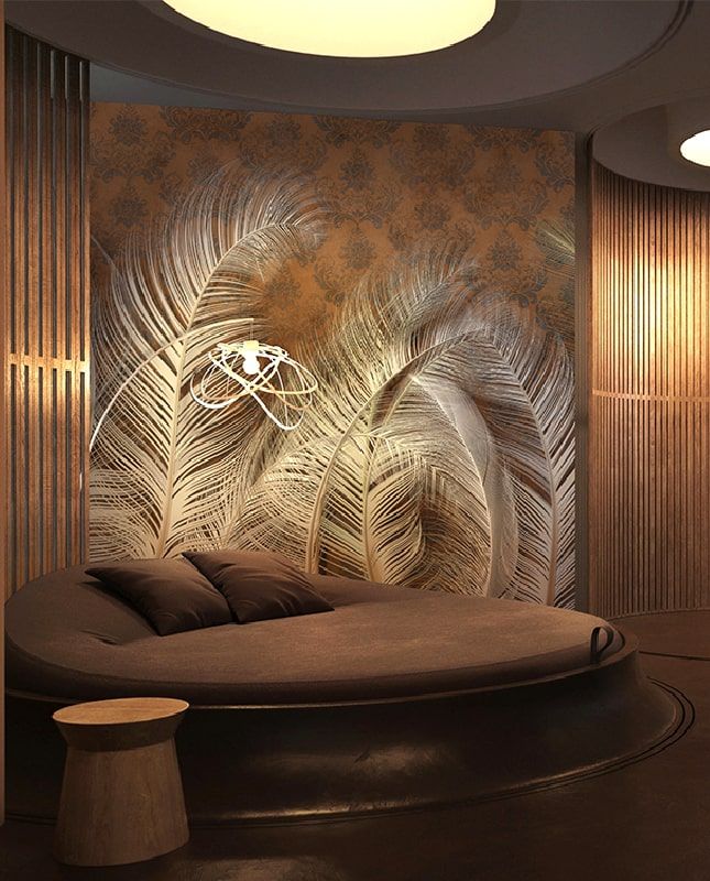 Фреска Графика Воздушные перья. Орнамент.  ag0390