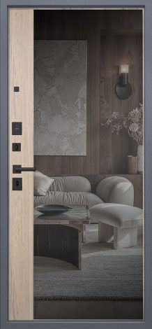 Стальная дверь ‭Беркут с зеркалом «дуб галиф натуральный» АСД