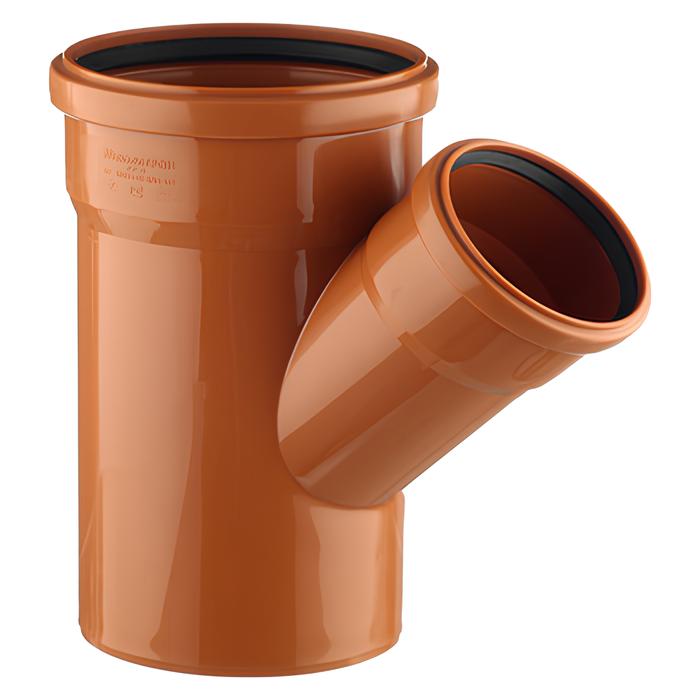 Тройник канализационный наружный Ø110 мм. - 110 мм 45°