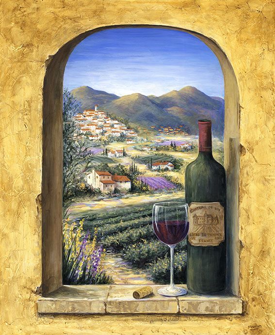 Фреска Итальянские виноградники в арке