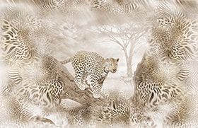 Фреска Графика Коллаж. Ягуар.  sw0028