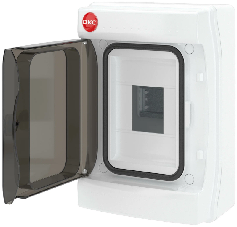 Шкаф настенный IP65 прозрачная дверь 4 модуля