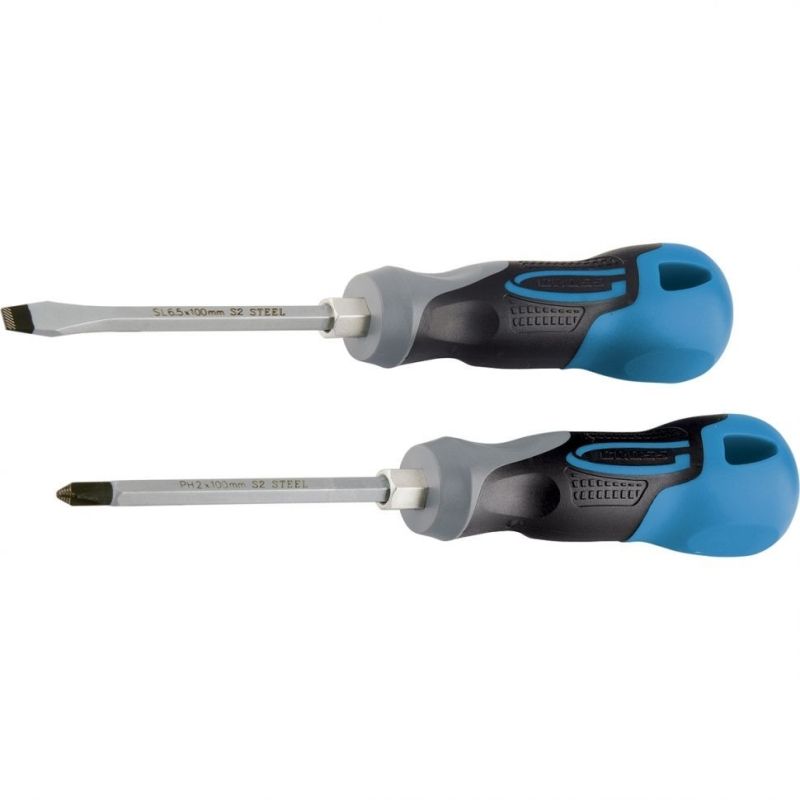 Набор отвёрток комбинированный 2 шт,S2, трехкомпонентная рукоятка// Gross