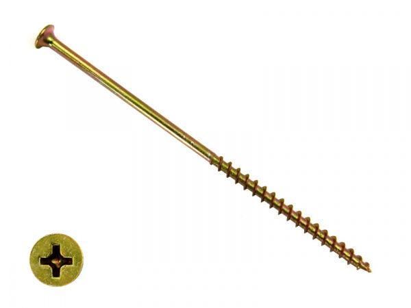 Саморез жёлтый цинк PH-2, по дереву 4,8х127