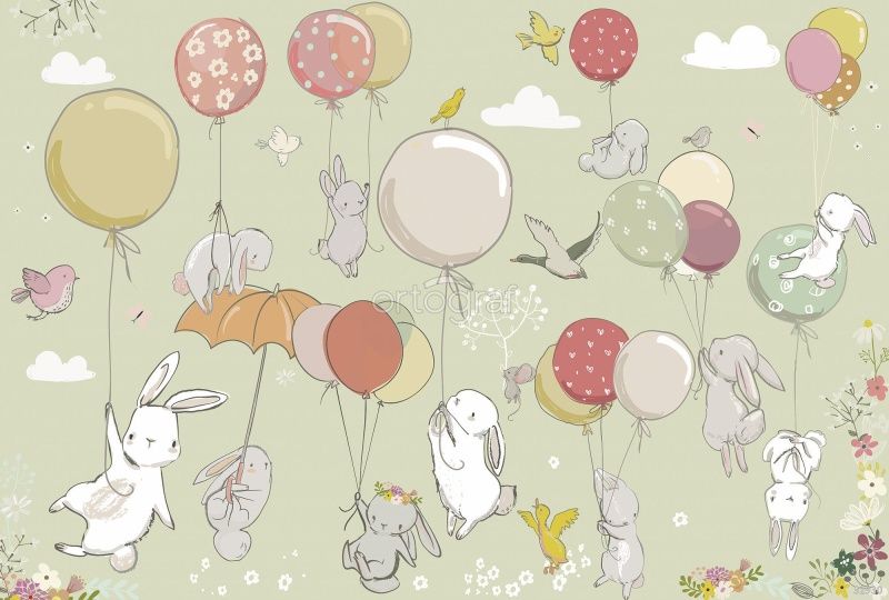 Фреска Зайки на шариках Art.32930