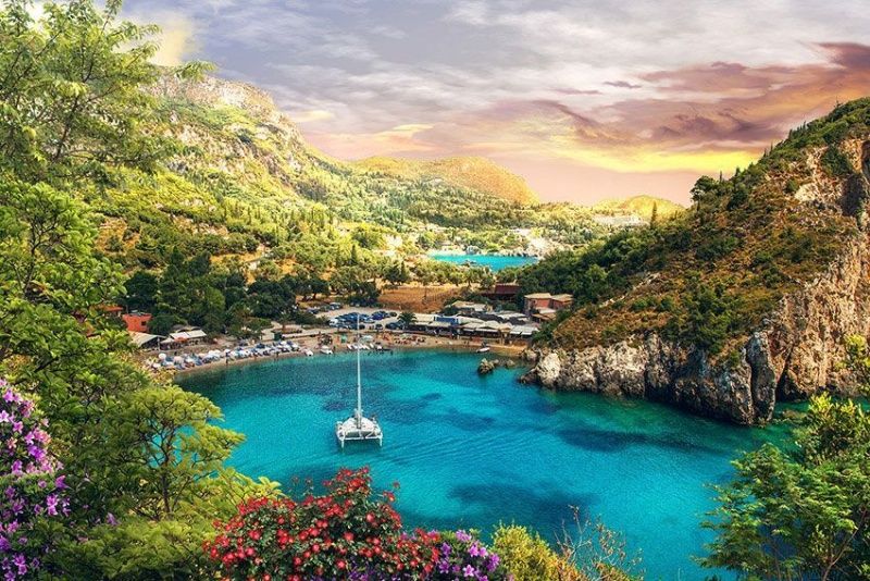 Фреска Пейзажи Пляжи и пальмы арт. a_668