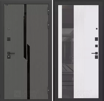 Входная дверь Карбон с Зеркалом 32 тонированным