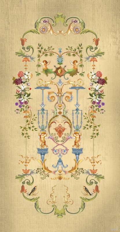 Фреска Узор с ангелочками и винградом Art.30471