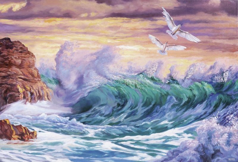 Фреска Изумрудная волна Art.8270