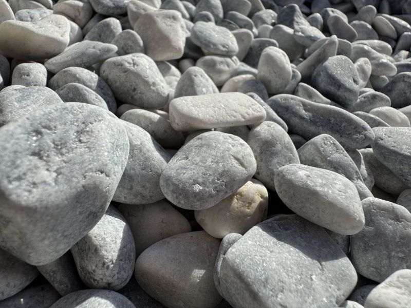 Серый мрамор галтованный 5-15 мм