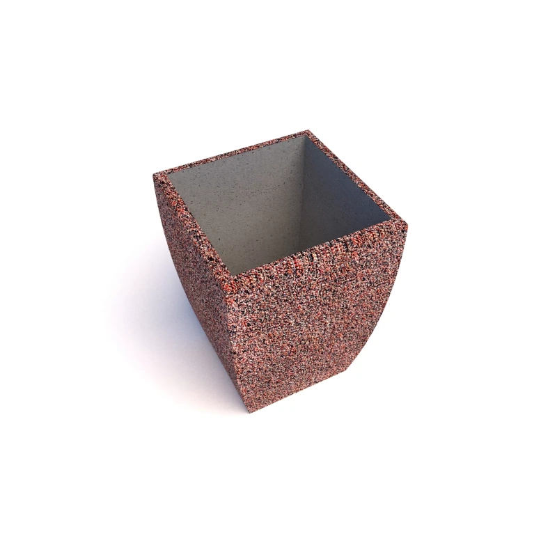 Вазон бетонный уличный Балтема(фактура серо-красный гранит)