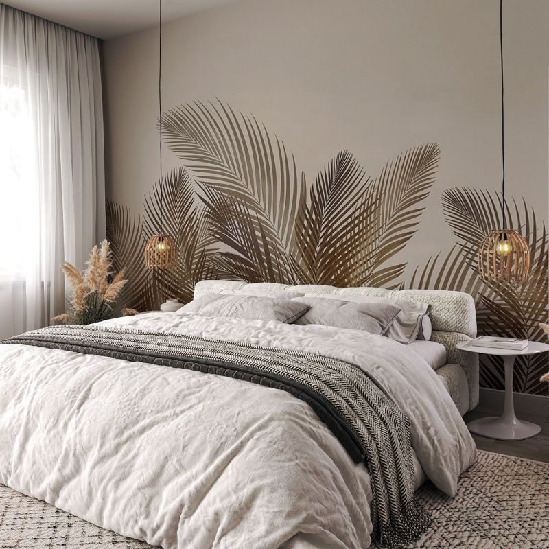 Фреска Графика Пальмовые листья.  ag0397