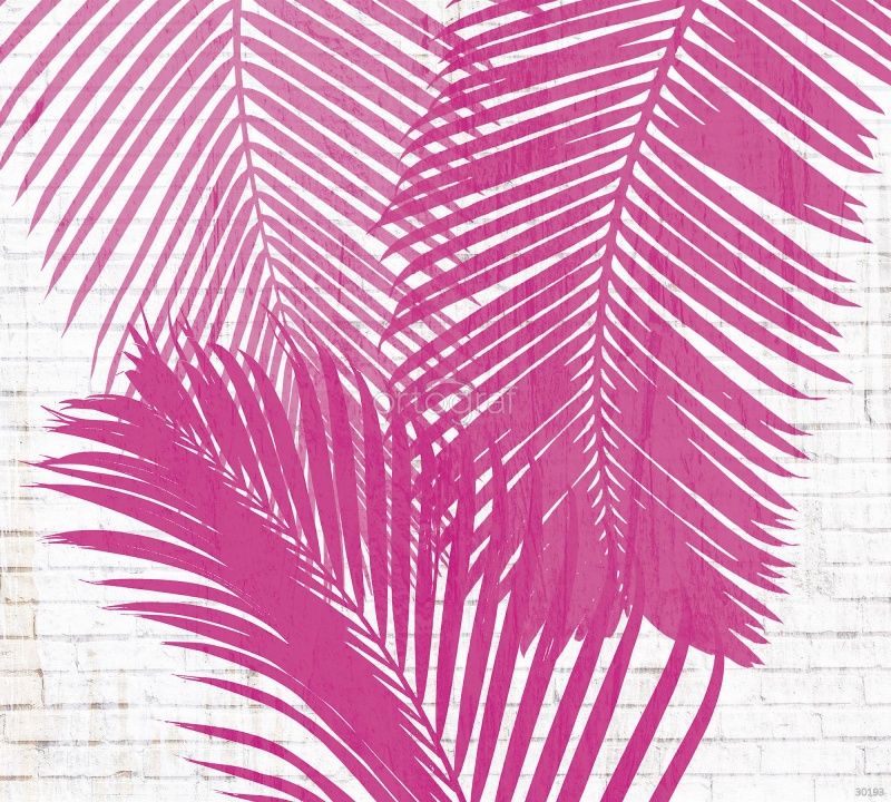 Фреска Розовые пальмовые листы Art.30193