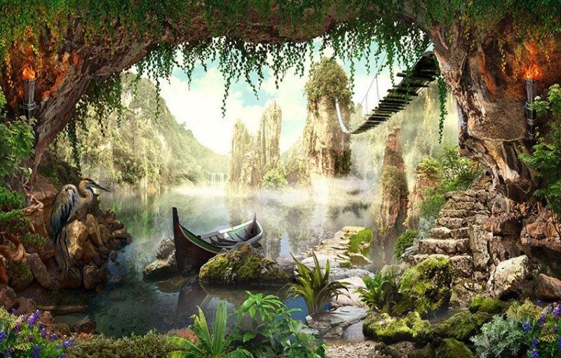 Фреска Пещера с лодкой