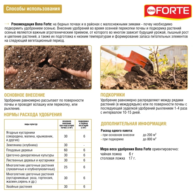 Удобрение минеральное гранулированное с микроэлементами универсальное лето-осень Bona Forte 5 кг