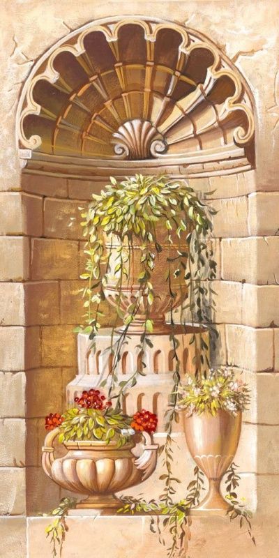 Фреска Арочная ниша с вазонами