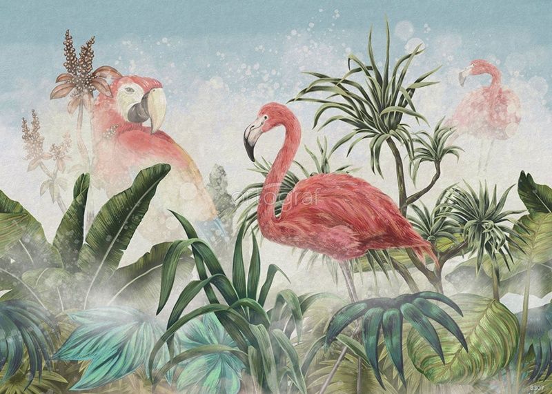 Фреска Заросли с фламинго Art.8307