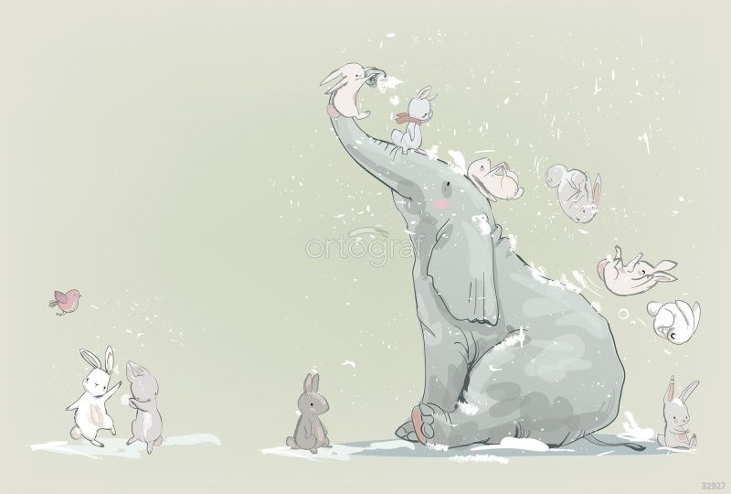 Фреска Слоник и зайки Art.32927