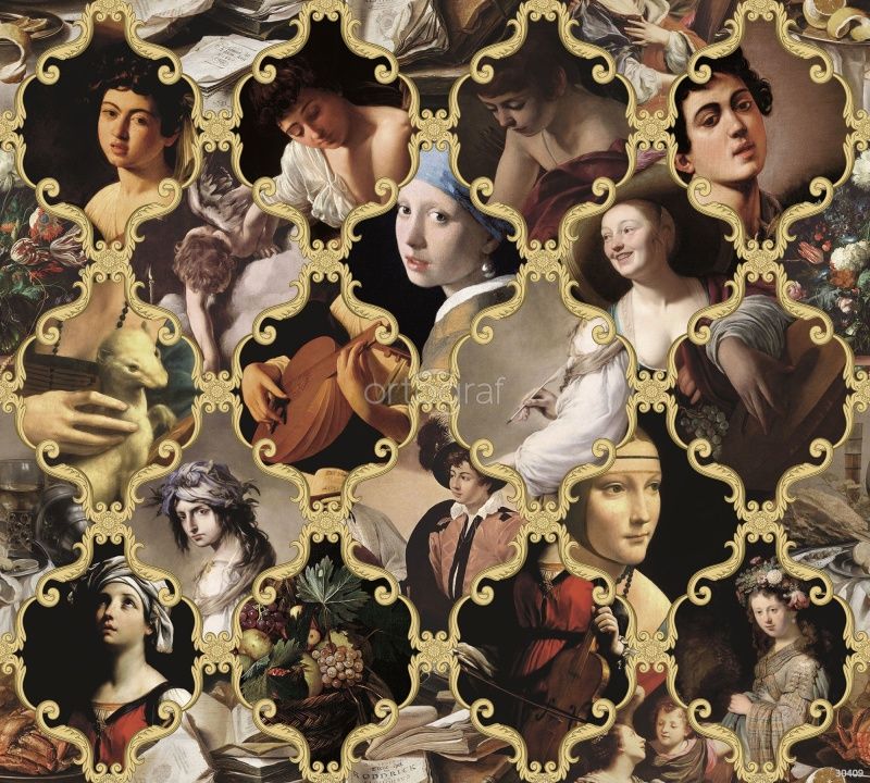 Фреска Пэчворк с портретами Art.30409