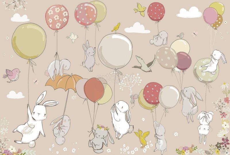 Фреска Зайки на шариках Art.32929