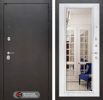 Входная дверь Сильвер с Зеркалом Фацет