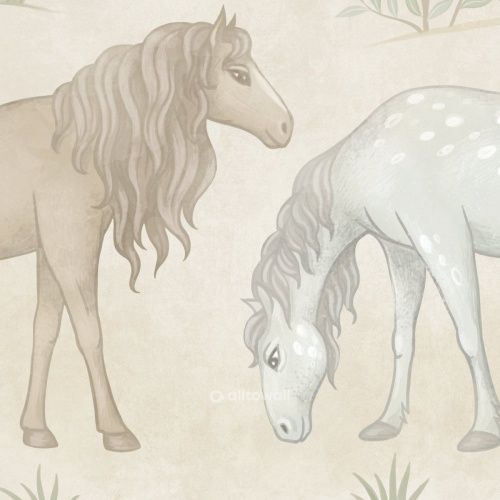 Фреска Лошади на лугу-1