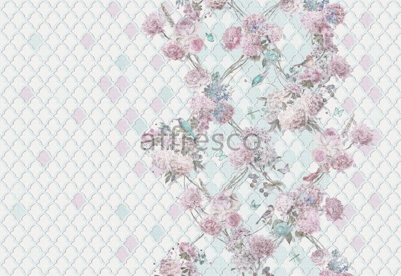 Фреска Витраж с цветами, арт. ID136257