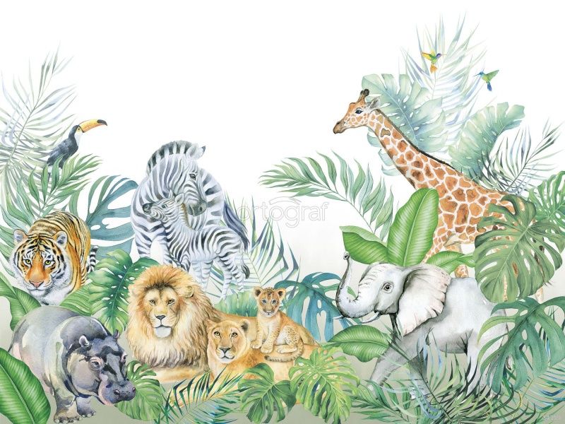 Фреска Жители джунглей Art.34359