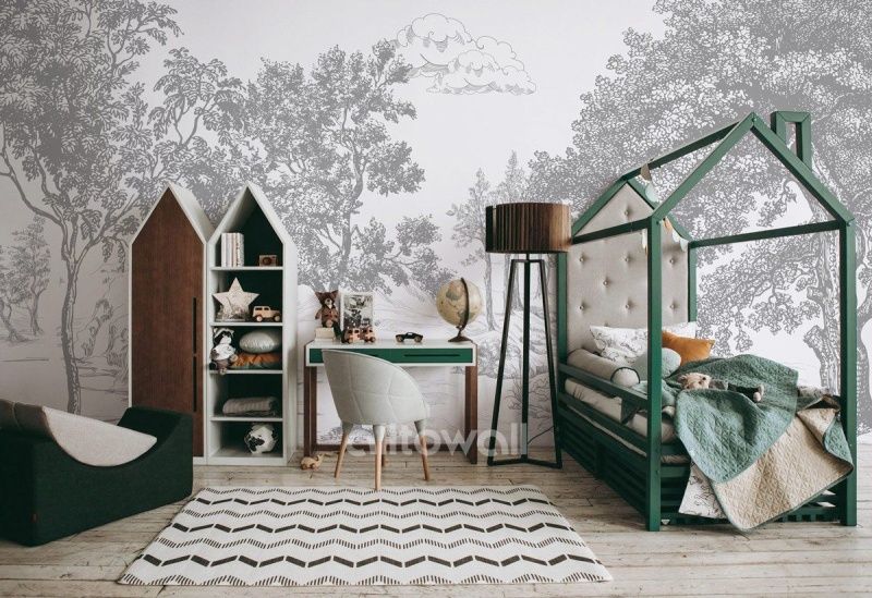 Фреска Графитовый лес-3