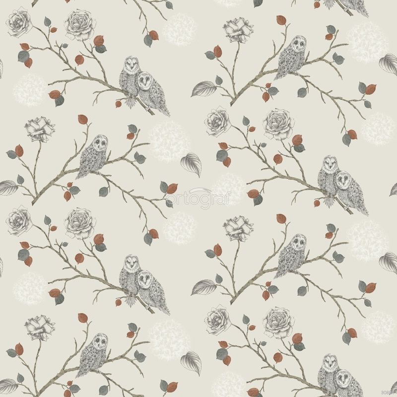 Фреска Совы и розы Art.30884