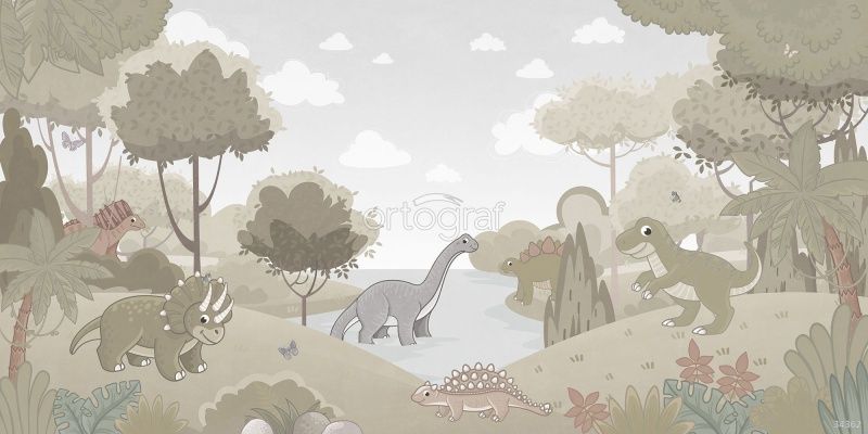 Фреска Страна динозавров Art.34362