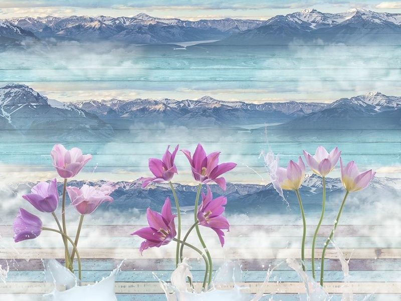 Фреска Графика Цветочная абстракция  252