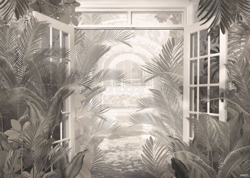 Фреска Тропический вид из окна Art.34607