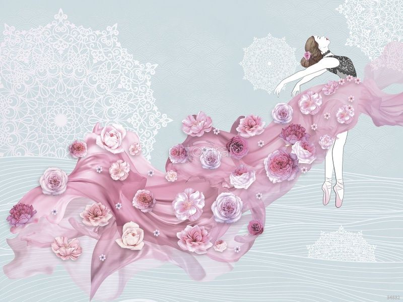 Фреска Цветочный шлейф Art.34632