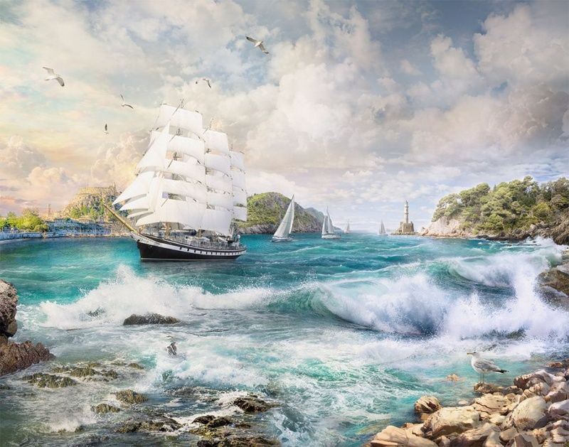 Фреска Современный Графический Дизайн 50082