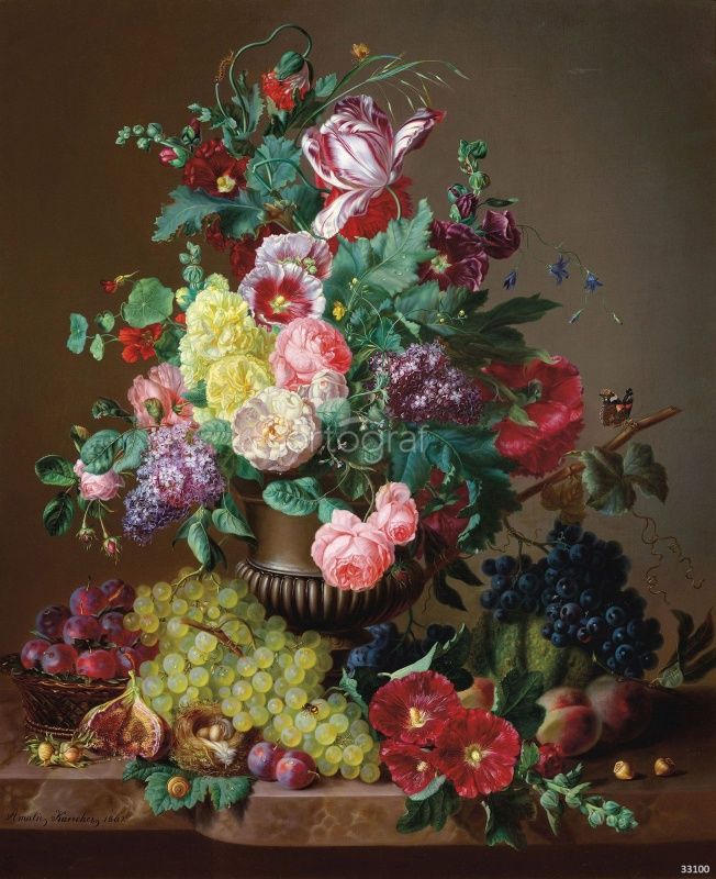 Фреска Натюрморт с бутонами Art.33100