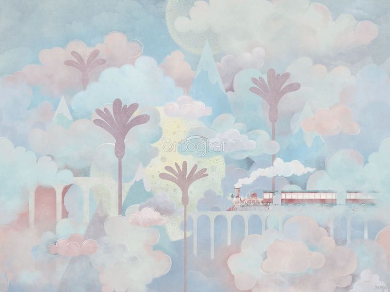 Фреска Облачный поезд Art.34506