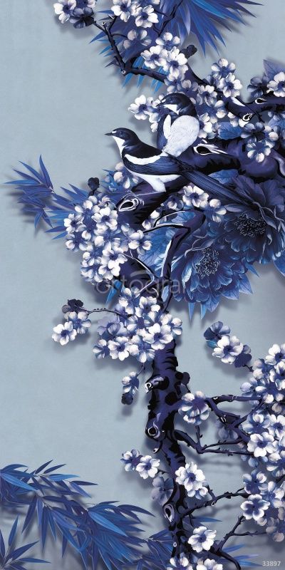 Фреска Птицы на ветке Art.33897